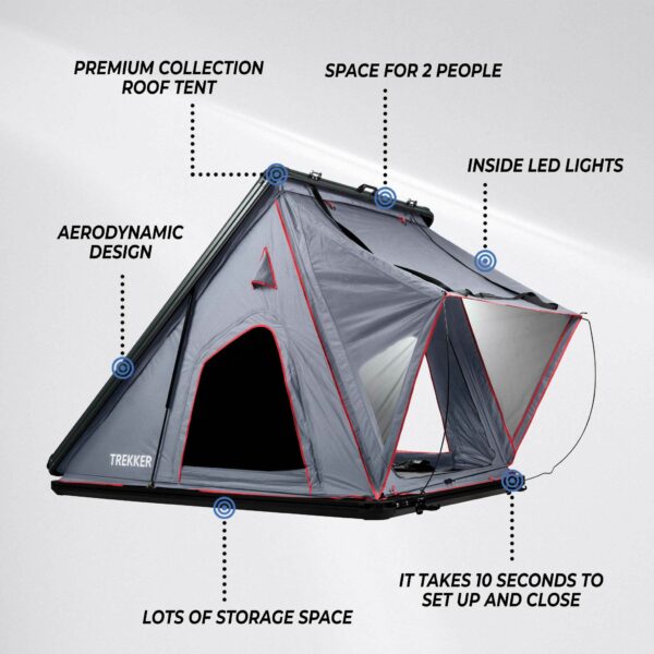 Trekker Rooftop Tent Voyager M, Grey - Image 6