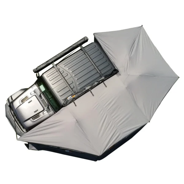 Naturnest Wall Room attached to 270 Car Awning Plus on SUV