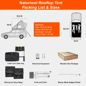 Naturnest Polaris 1 Triangle Rooftop Tent mounted on SUV