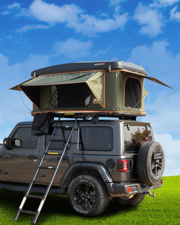 Naturnest Orion Mini Hard Shell Rooftop Tent mounted on SUV