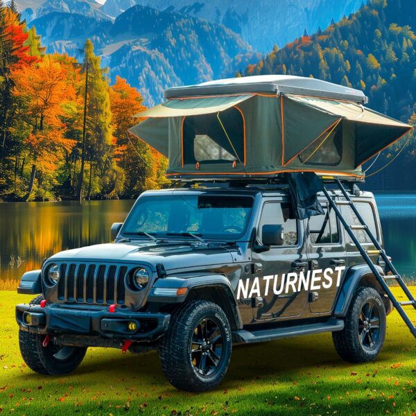 Naturnest Orion Mini Hard Shell Rooftop Tent mounted on SUV