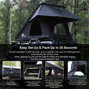 Naturnest Polaris Plus Triangle Rooftop Tent mounted on SUV