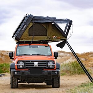Naturnest Sirius 1 Plus Clamshell Rooftop Tent mounted on SUV