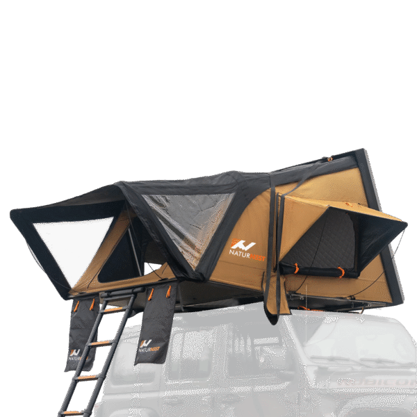 Naturnest Polaris Plus Triangle Rooftop Tent mounted on SUV