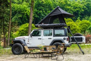 Naturnest Polaris 2 Triangle Rooftop Tent mounted on SUV